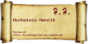 Hochstein Henrik névjegykártya